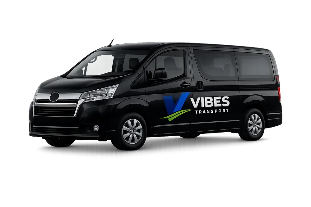 Hiace with chauffeur from the Vibes fleet